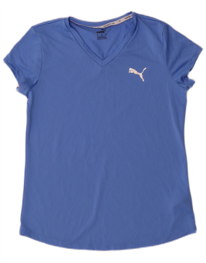 T-shirt da donna Puma Top UK 12 poliestere blu medio