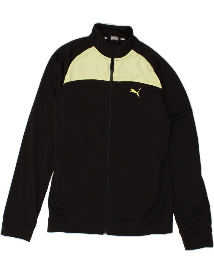 PUMA Boys Tracksuit Top Jacket 15-16 Years Black Colourblock Polyester Vintage Puma and Second-Hand Puma from Messina Hembry 