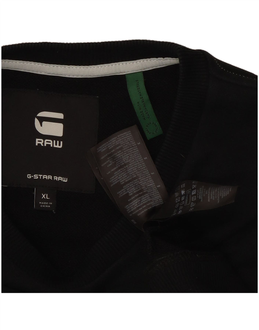 Felpa da uomo G-Star Jumper XL in cotone color block nero