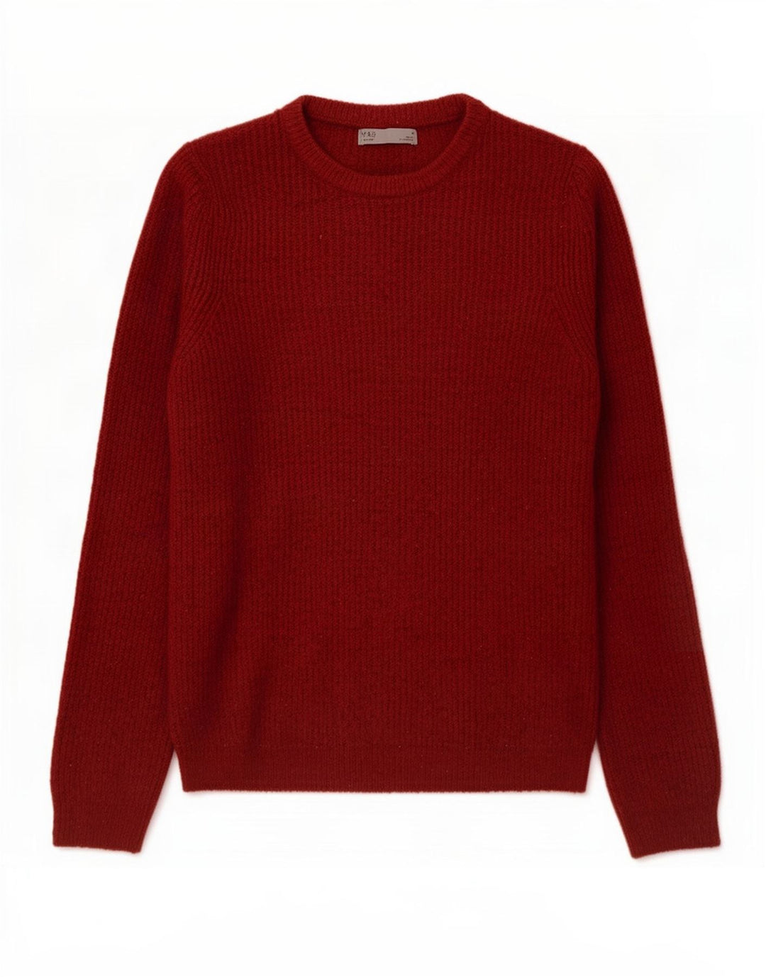 Maglione maglione girocollo da uomo Marks & Spencer medio bordeaux in acrilico