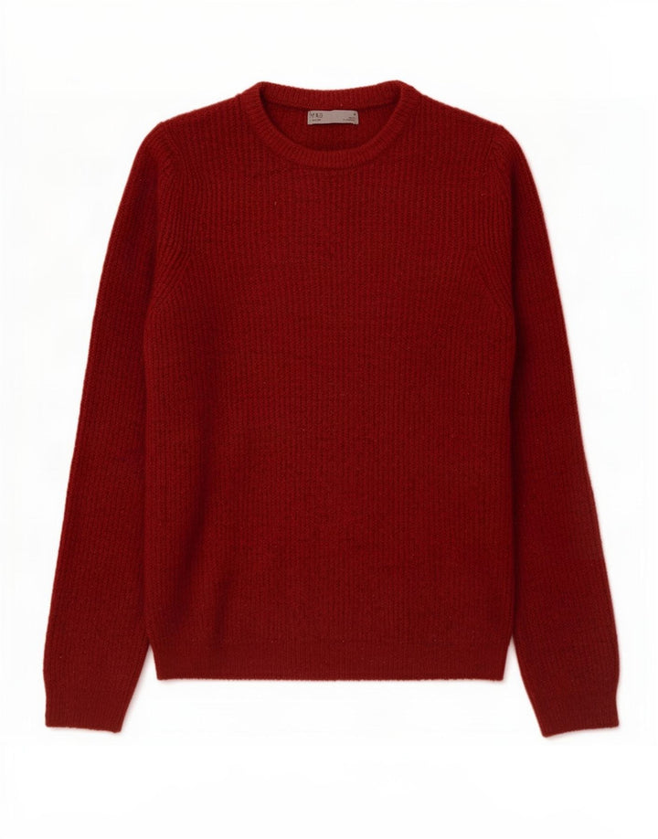 Maglione maglione girocollo da uomo Marks & Spencer medio bordeaux in acrilico