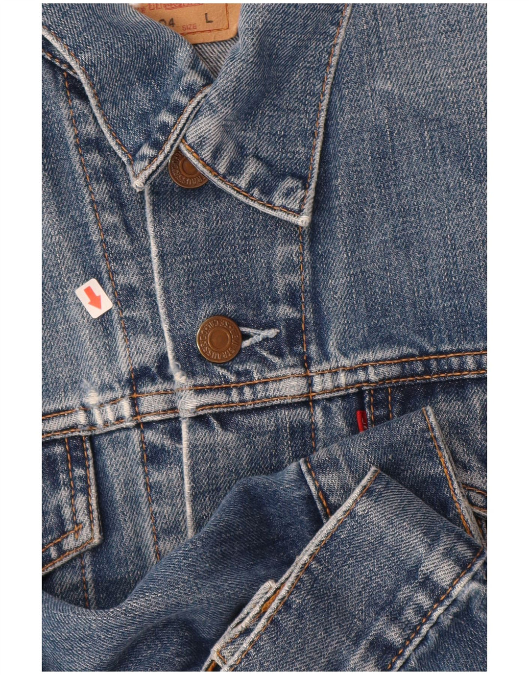 Giacca di jeans da donna LEVI'S UK 14 grande cotone blu