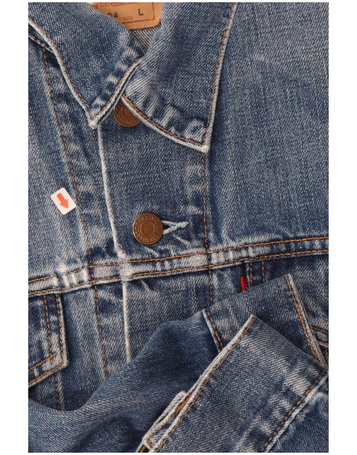 Giacca di jeans da donna LEVI'S UK 14 grande cotone blu