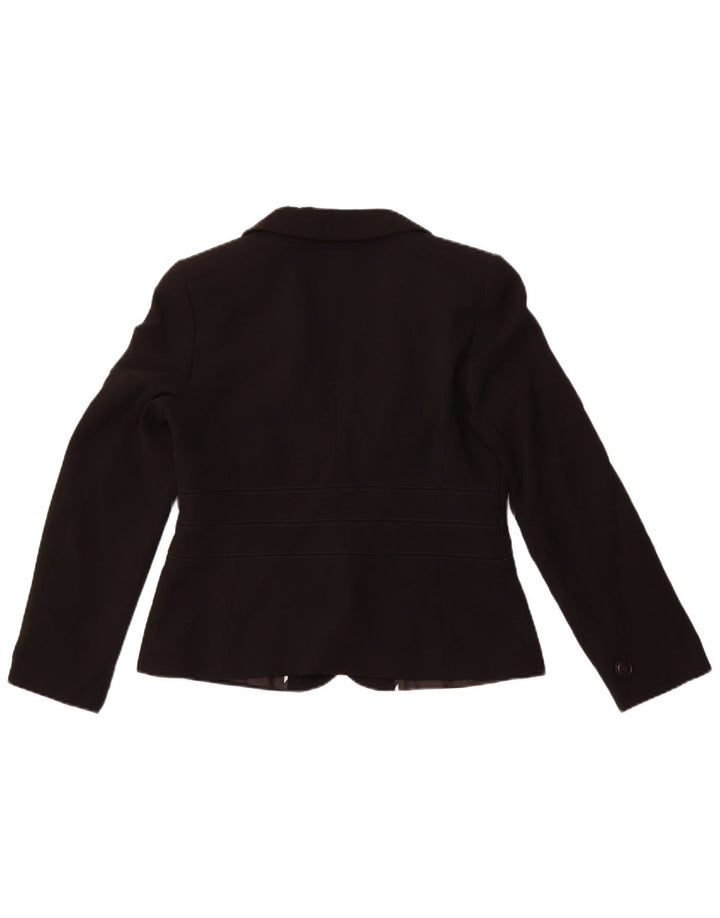 MARKS & SPENCER Giacca blazer a 2 bottoni da donna UK 14 poliestere nero medio