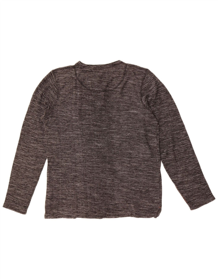 Jack & Jones Top da uomo a maniche lunghe in cotone screziato grigio medio