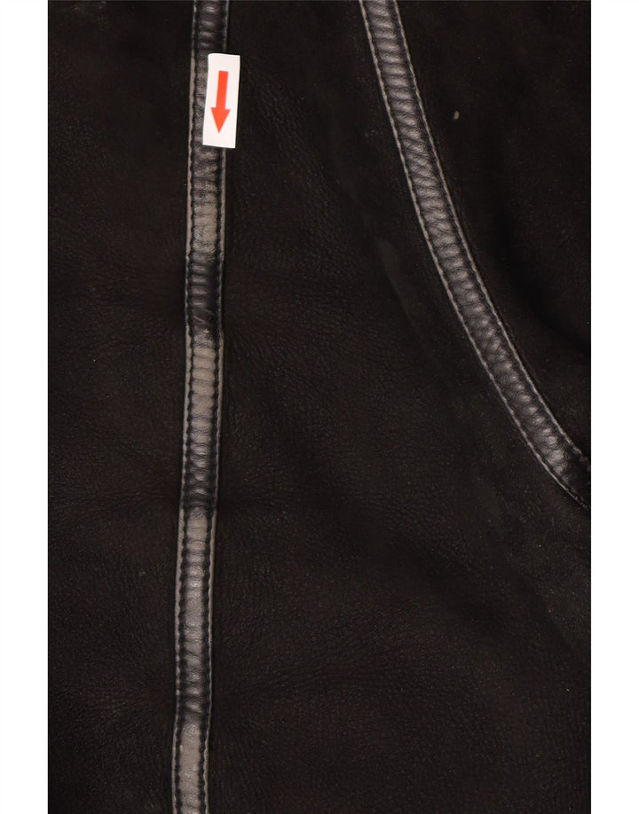 Giacca in shearling vintage da uomo IT 50 grande in shearling nero