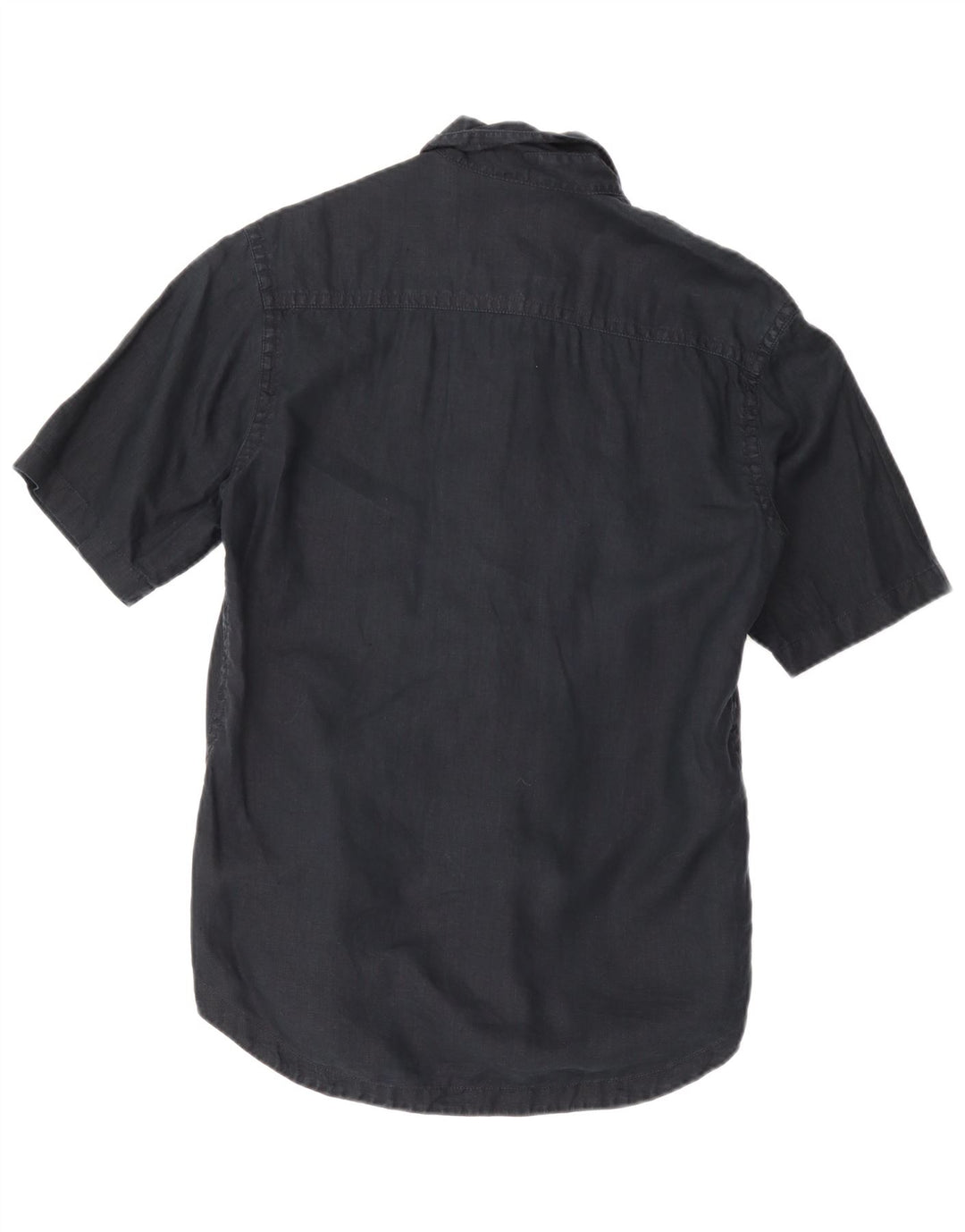 Camicia a maniche corte da uomo Calvin Klein Jeans Large in lino blu navy