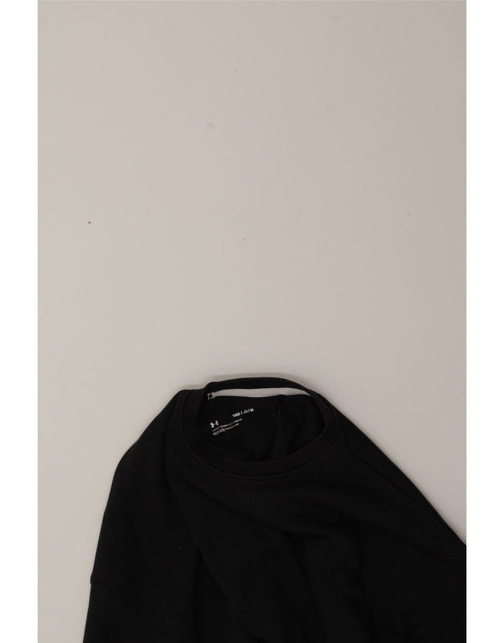 UNDER ARMOUR Boys Graphic Sweatshirt Jumper 9-10 Years Medium  Black Vintage Under Armour and Second-Hand Under Armour from Messina Hembry 