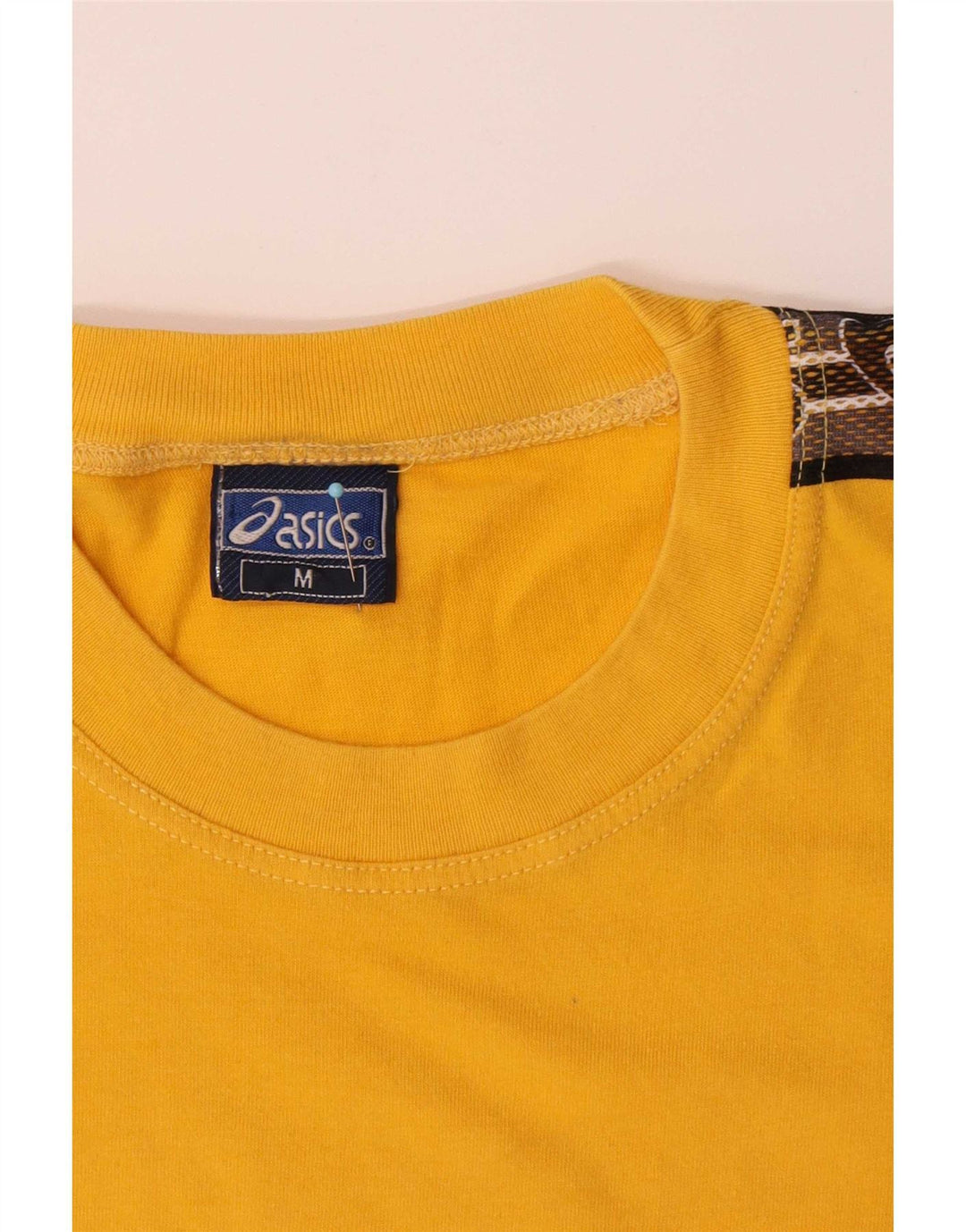 T-shirt grafica da uomo Asics Top in cotone color block giallo medio