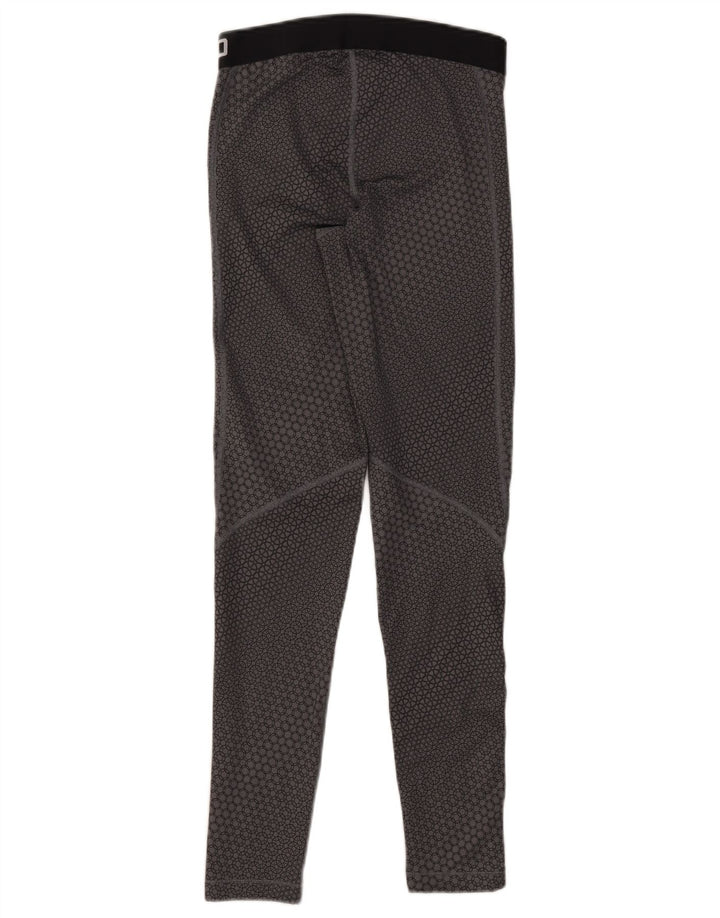 Leggings grafici Nike Dri Fit da donna UK 12 Poliestere geometrico grigio medio