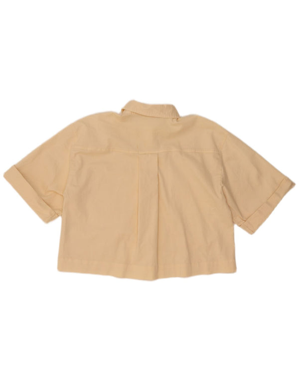 Zara Donna, Camicia Corta Oversize a Maniche Corte, Camicetta UK 10 Piccola Gialla