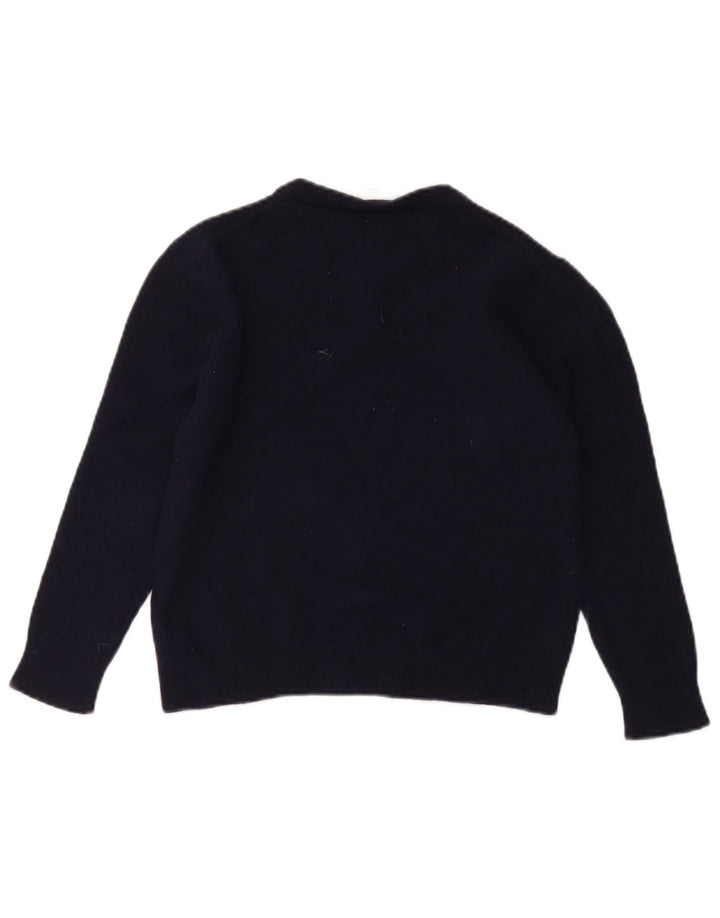 Maglione maglione girocollo per bambini Lacoste 7-8 anni in lana vergine blu navy