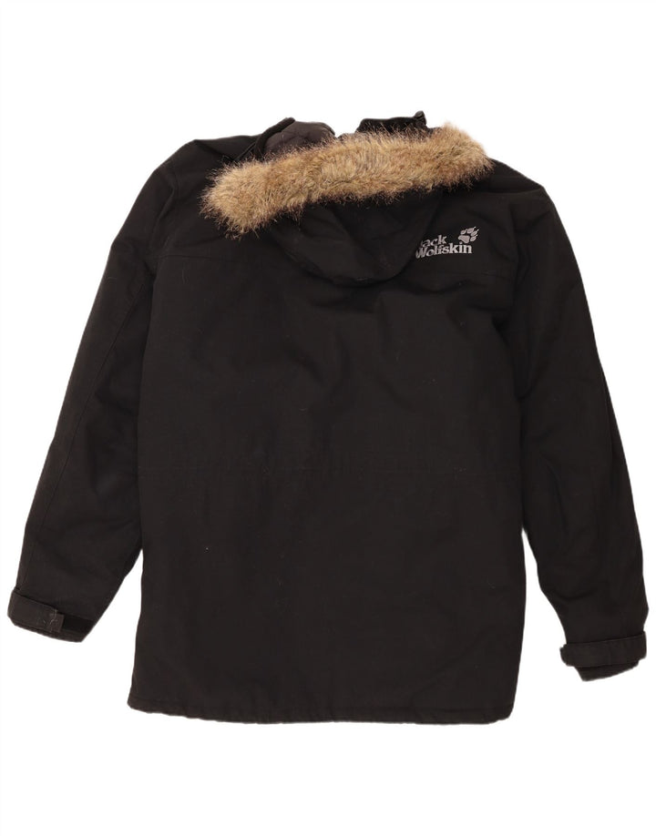 Giacca parka con cappuccio da uomo Jack Wolfskin UK 44 2XL poliestere nero