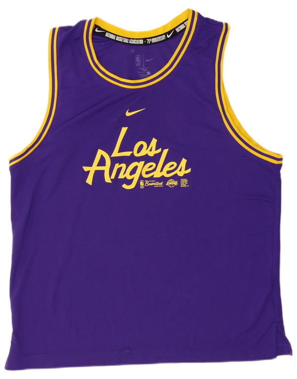 Canotta grafica Nike Los Angeles Lakers da uomo XL viola poliestere