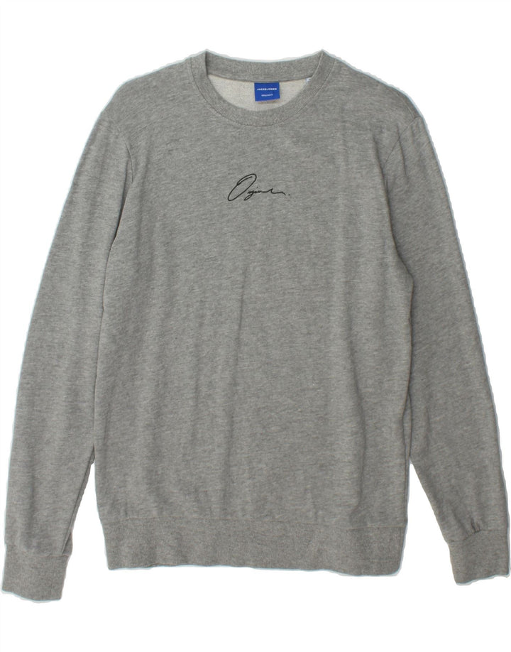 JACK & JONES Mens Sweatshirt Jumper Small Grey Cotton Vintage Jack & Jones and Second-Hand Jack & Jones from Messina Hembry 