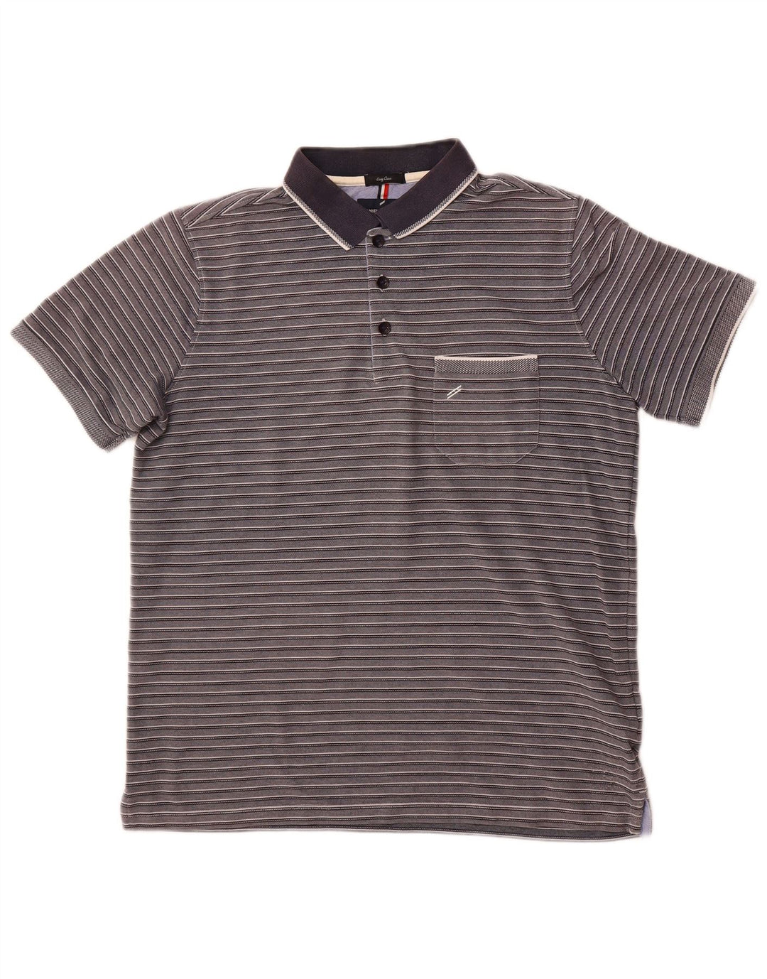DANIEL HECHTER Polo da uomo Easy Care, cotone a righe grandi grigie