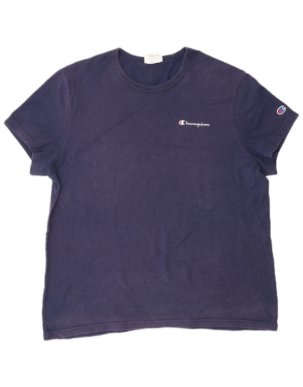 T-shirt grafica da uomo Champion Top XL in cotone blu navy