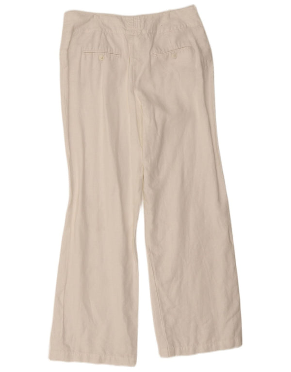 Pantaloni casual bootcut da donna Monsoon UK 10 Small W28 L28 Lino bianco