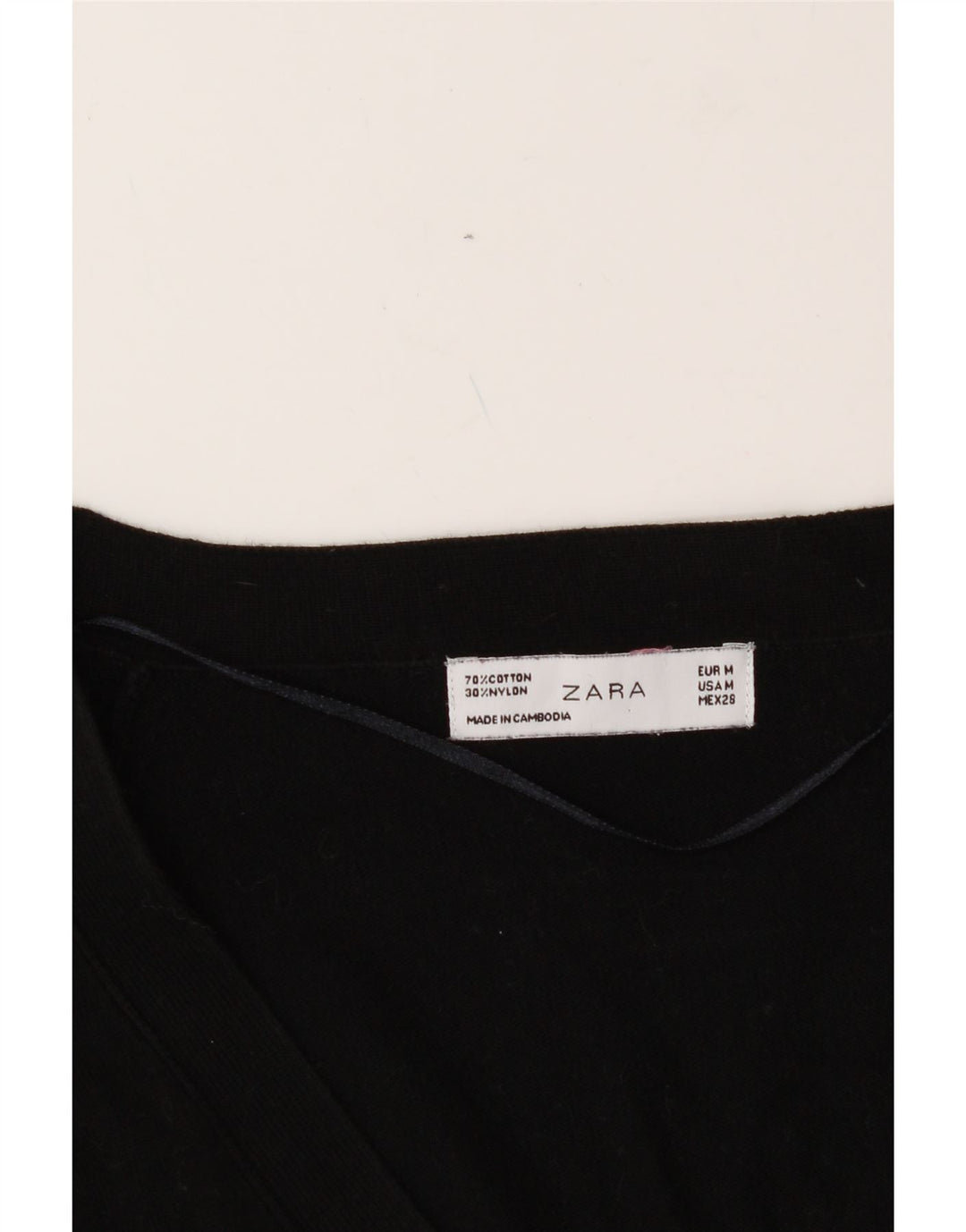 ZARA Womens Longline Cardigan Sweater UK 12 Medium Black Cotton Vintage Zara and Second-Hand Zara from Messina Hembry 