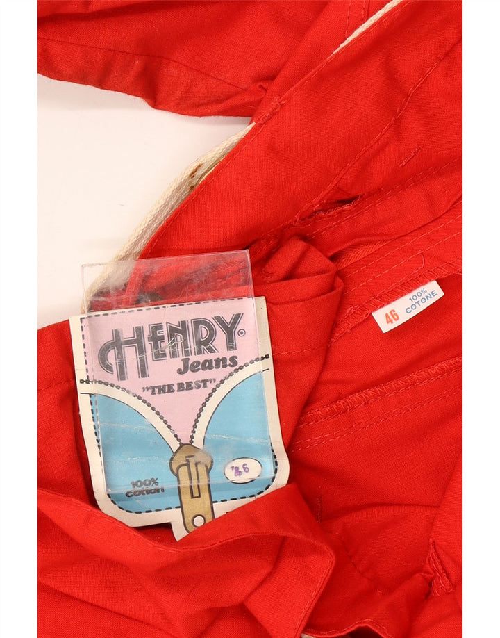 Pantaloni cargo da donna VINTAGE a vita alta IT 46 Large W28 L31 Cotone rosso