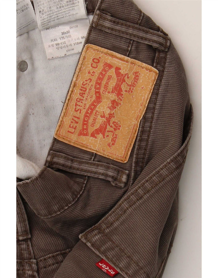 Pantaloni casual slim da uomo Levi's W38 L30 in cotone grigio