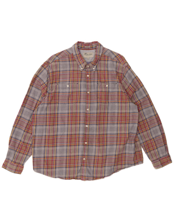 Camicia in flanella da uomo VINTAGE 2XL in cotone a quadri multicolore