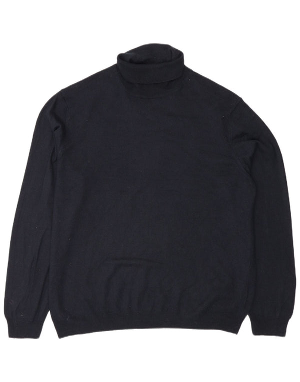 Maglione maglione a collo alto da uomo Marks & Spencer 2XL acrilico blu navy