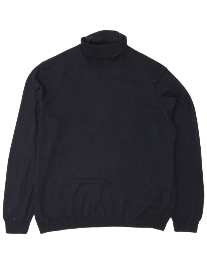 Maglione maglione a collo alto da uomo Marks & Spencer 2XL acrilico blu navy