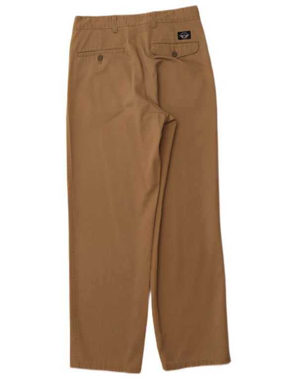 DOCKERS Pantaloni chino con pegging da uomo kaki W30 L32 in cotone beige