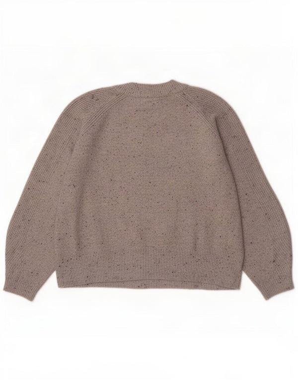 Maglione maglione a collo alto da donna Marks & Spencer UK 16 grande grigio screziato