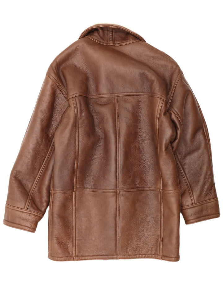 Giubbotto in shearling vintage da uomo IT 46 piccolo marrone