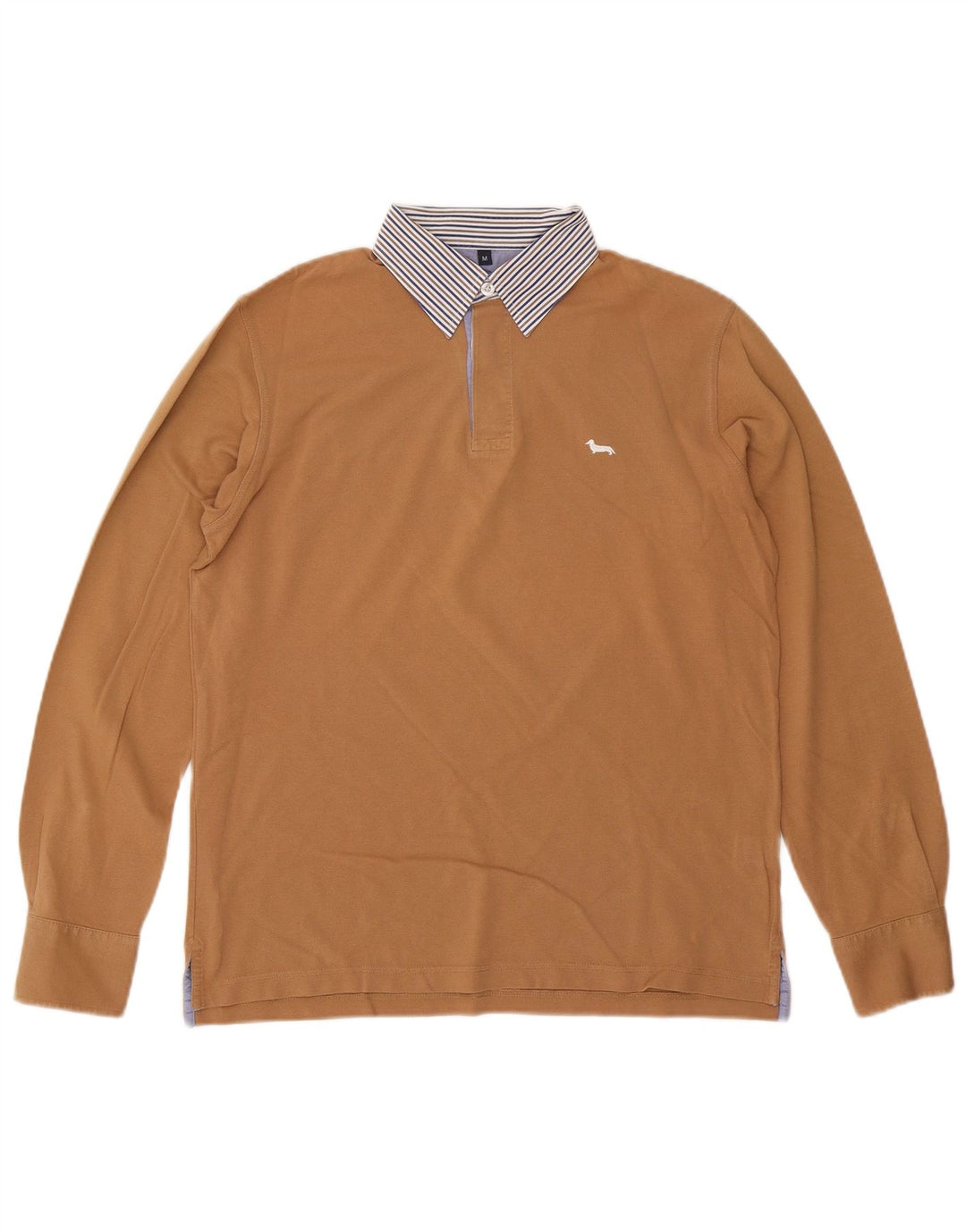 Polo da rugby da uomo a maniche lunghe HARMONT & BLAINE in cotone beige medio