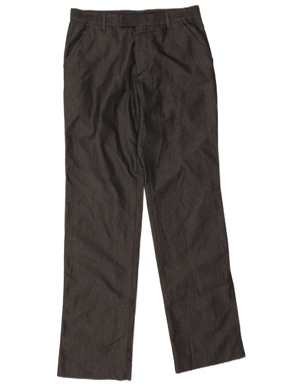 Pantaloni da abito dritti da uomo Zara EU 42 Large W32 L34 cotone nero