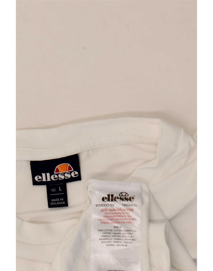 T-shirt da uomo Ellesse Top Large in cotone bianco