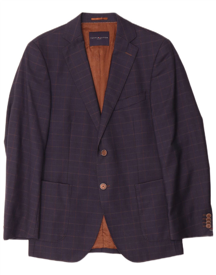 Giacca blazer sartoriale da uomo Tommy Hilfiger IT 46 Small Navy Blue Check