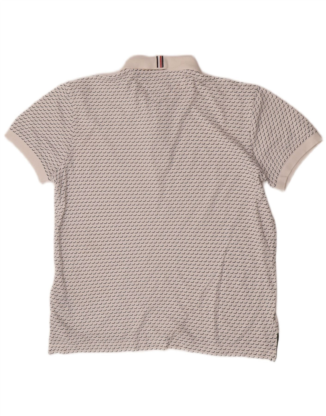 Polo da uomo vestibilità regolare Tommy Hilfiger cotone geometrico bianco medio
