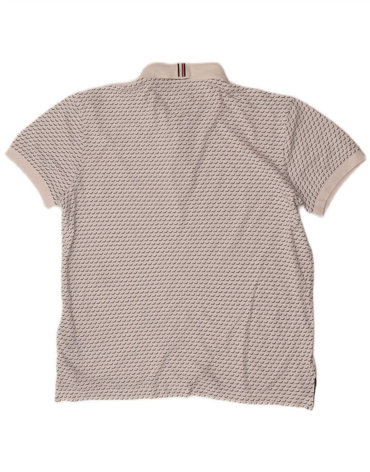 Polo da uomo vestibilità regolare Tommy Hilfiger cotone geometrico bianco medio