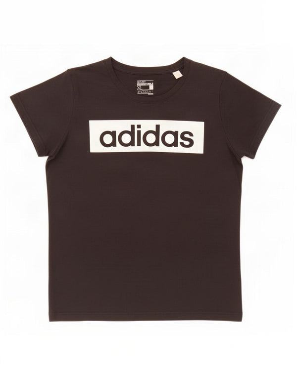 T-shirt grafica Adidas Climalite da donna UK 20/22 XL cotone nero