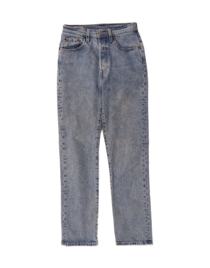 Jeans dritti a vita alta da uomo Levi's W25 L28 cotone blu