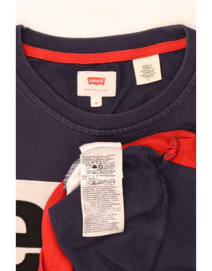 Levi's Felpa grafica da uomo in cotone color block medio blu navy