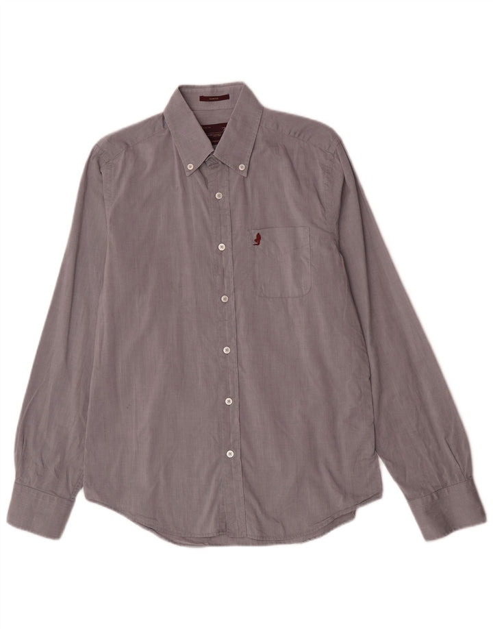 Camicia slim fit da uomo Marlboro Classics grigio medio