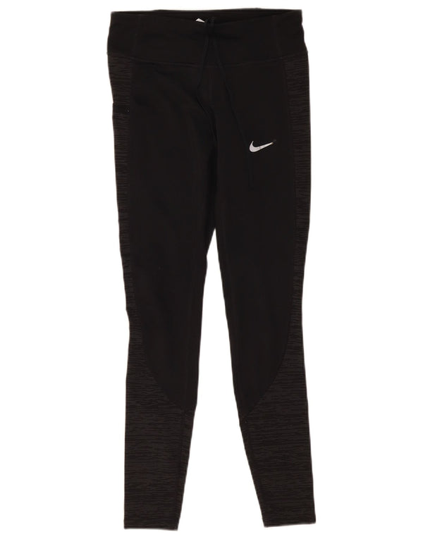 Pantaloni da tuta Nike da donna Dri Fit UK 6 XS poliestere color block nero