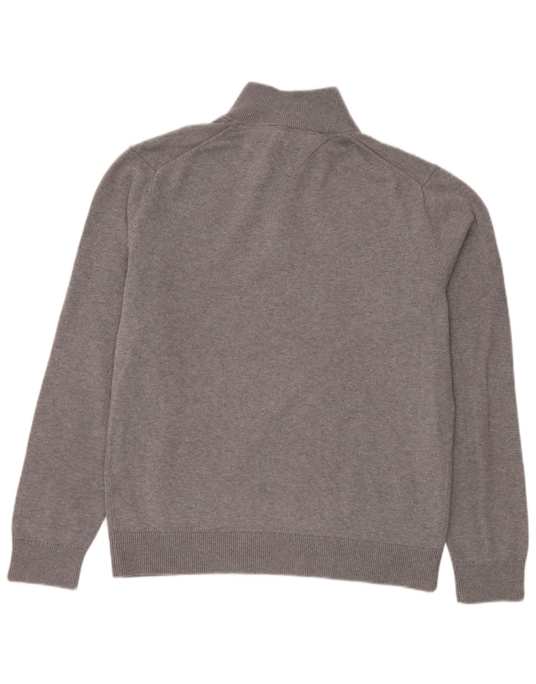 Maglione maglione con zip da uomo Tommy Hilfiger grande cotone grigio