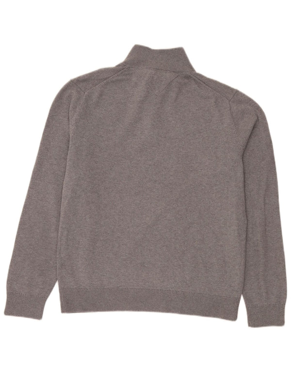 Maglione maglione con zip da uomo Tommy Hilfiger grande cotone grigio