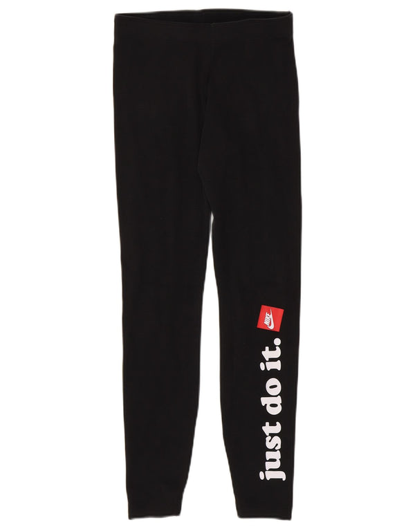 Leggings grafici da donna NIKE UK 6 XS cotone nero