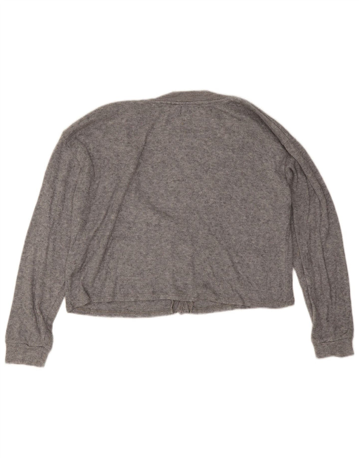 Maglione cardigan oversize corto da donna Zara UK 12 Viscosa grigio medio
