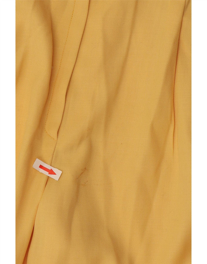 Pantaloni da abito vintage da donna a vita alta con pegging IT 42 medio W28 L32 giallo