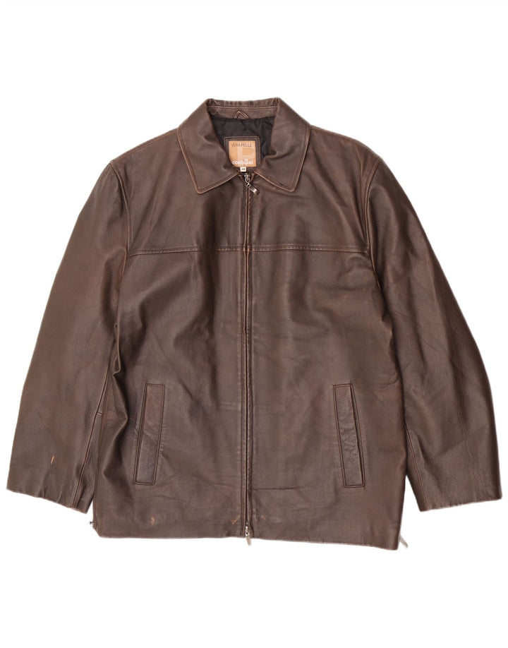 Giacca In Pelle Uomo Conbipel IT 48 Marrone Medio