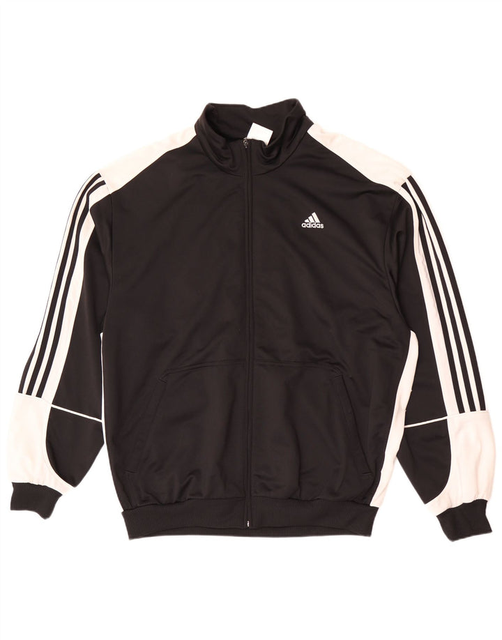 Giacca da tuta da uomo Adidas UK 48/50 XL Poliestere color block nero