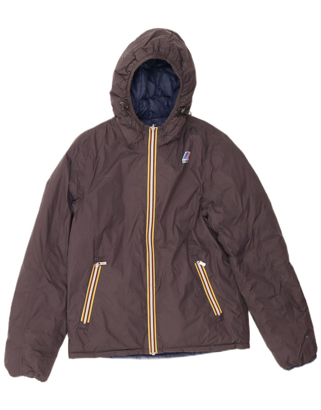 Giacca imbottita reversibile con cappuccio K-WAY per ragazzi 11-12 anni piccola grigia